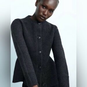 Zara Cinched Wool Cardi